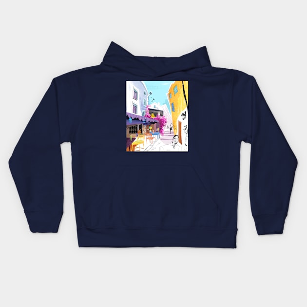 European Cityscape Kids Hoodie by Tosik-Art